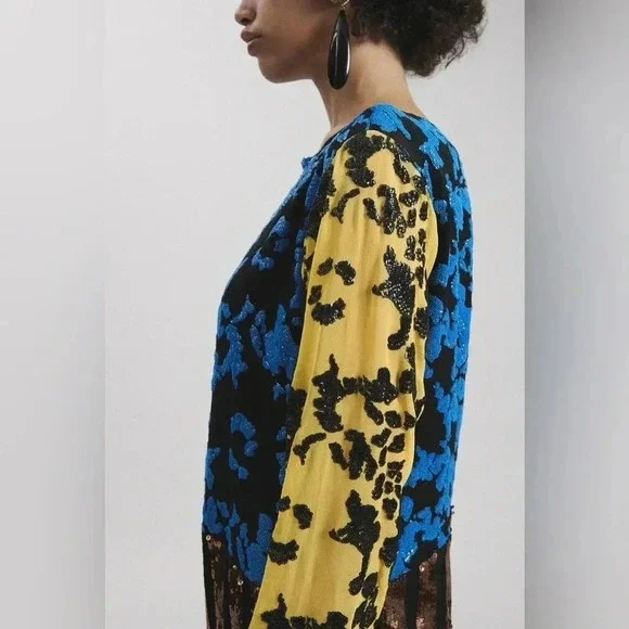 Rachel Comey Dancando Sequin Dress Size 00 Color Black Blue